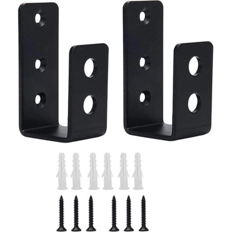 Supports de Barricade de Porte, 2 Pièces Support de barre ouverte en acier U pour Sécuriser Serrures de Porte, Granges, Hangars (1/5)