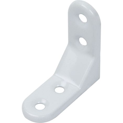 Équerre décorative – Emboutie – Plastifiée blanche – 50 x 50 x 20 mm – Marque (1/2)