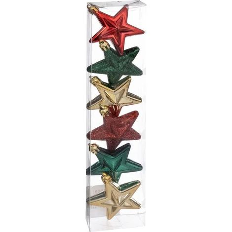 Paris Prix - Sujet De Noël 6 Pièces délice 7cm Vert, Rouge & Or (1/5)