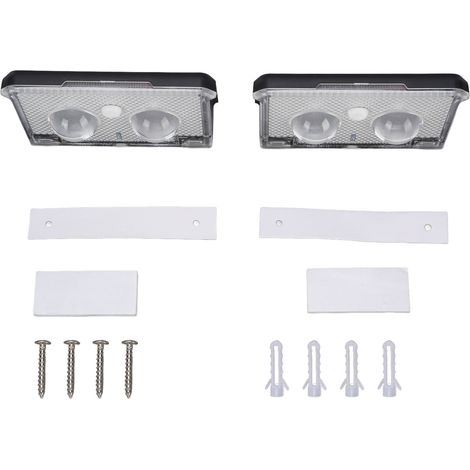 Ortviai Lampes solaires pour clôture extérieure – 2 pièces, 3 températures de couleur, étanchéité IP65, idéales pour terrasse, jardin et balcons (1/5)
