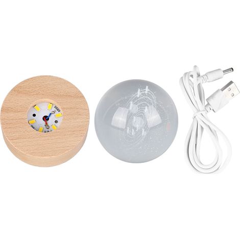 Sphère Cristal 3D Lumineuse 6cm - Boule Astronomie Éclairée, Décoration Nuit Système Solaire Miniature (1/5)