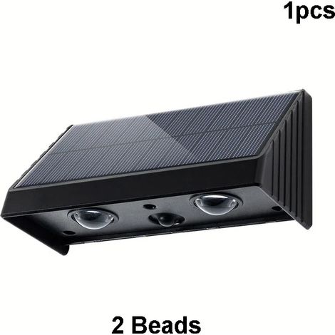 (2 perles - 1 pièce) 1 applique solaire murale extérieure étanche IP54, ampoule LED à allumage automatique la nuit, idéale pour jardin, cour ou balcon. (1/5)
