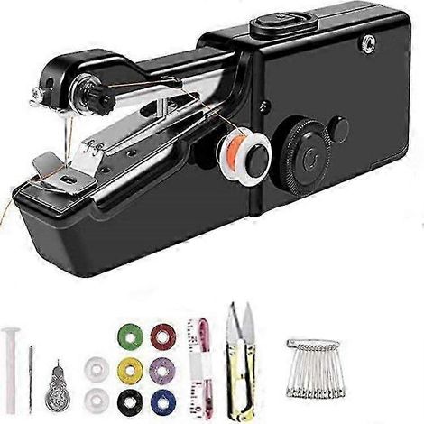 Machine à coudre portable 25-26, mini sans fil, indispensable pour les travaux de couture rapides à la maison (noire) (1/4)
