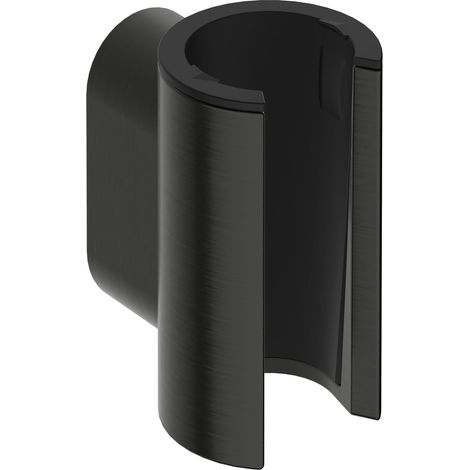 Support de douche, Support mural pour douchette, pour tuyaux de douche avec écrou conique, Noir chromé brossé, 28885340 (1/4)