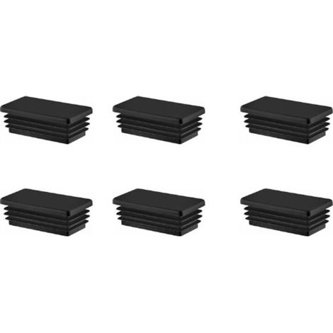 Cache-jambes pour chaises - Lot de 6 - 30 x 60 mm - Rectangulaires - Plastique - Zwart - Protections de pieds de chaise - Protection de sol - Pour pieds de chaise et meubles - Embouts carrés - Embouts (1/5)
