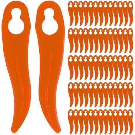 Lot de 120 lames de rechange en plastique pour coupe-bordure Einhell et Bosch Compatibles avec les coupe-bordures sans fil (1/3)