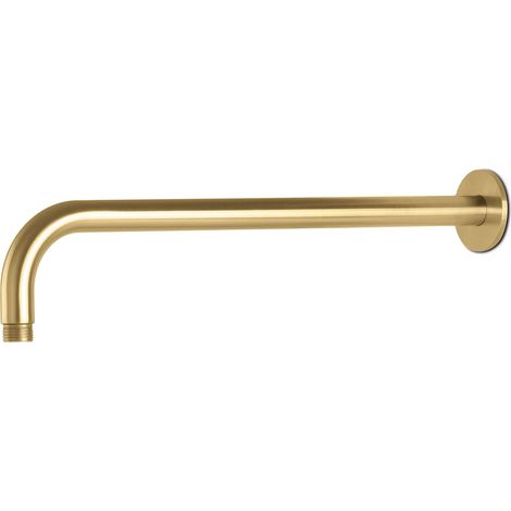 Vema Tiber Wall Mounted Shower Arm 400mm Length - Brushed Brass (1/2)