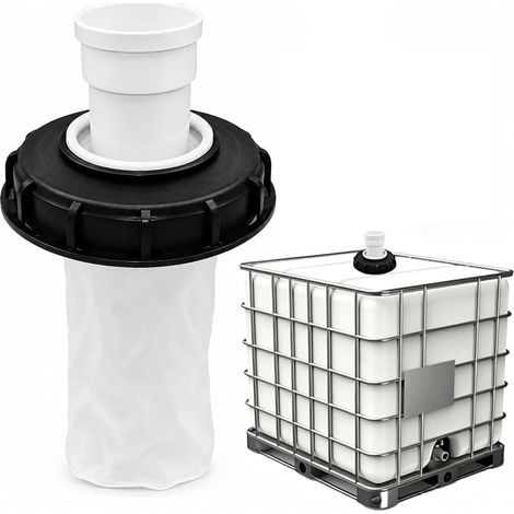 Filtre Droit à Couvercle IBC, 163 mm, Nylon Lavable pour Réservoir IBC DN 75 à DN 150, Couvercle de Réservoir IBC avec Filtre pour Eau de Pluie et Cuve 1000 L (1/5)