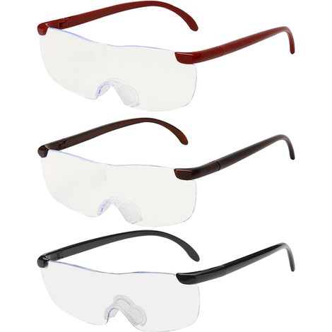 3 Pairs Magnifying Glasses, Frameless Magnifying Glasses, Magnifying Glasses Modes, Magnifying Glasses for Reading, Jewelers, Embroidery, Sewing, Jewellery (1/5)
