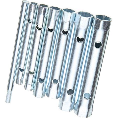 7 Pièces Jeu de Clés à Douille Tubulaire, Kit pour plombier, Tube Clé à Bougie doubles métriques (1/4)