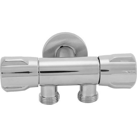 Support de vanne à Double Angle pour Eau Double de Toilettes Multifonctions Un dans Deux Ampoules de séparateur dEau Ensemble Pistolet à pulvérisation de vanne à Angle avec Support (1/4)