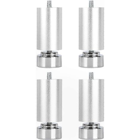 Pieds métalliques réglables à filetage M10, compatibles avec les canapés, les lits, les tables et les armoires, argentés, 20 cm. (1/4)