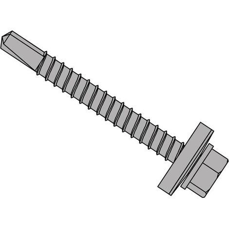 ForgeFix TFHW16SD5570L TechFast Roofing Sheet to Steel Hex Screw & Washer No.3 Tip 5.5 x 70mm Box 100 FORTFHW5570L