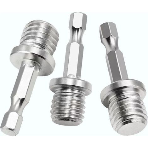 3 Pièces Adaptateur Perceuse Hexagonale Adaptateur M14 Adaptateur 1/4 Pouce Hexagone Perceuse Tournevis sans Fil Mandrin Perceuse Plaque Outils Fendage Clé électrique (1/4)