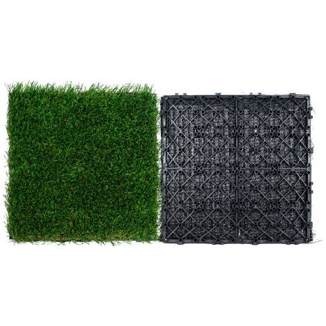 Gazon Artificiel Lot de 18 Pelouse Synthétique Extérieur (1/5)