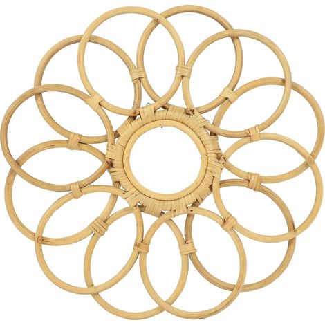 rond en rotin style rétro et délicat décoration murale pour (1/5)