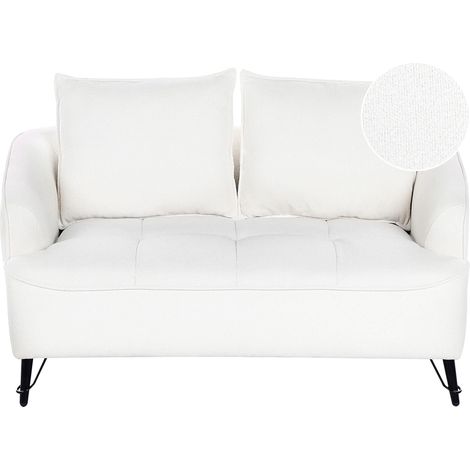 Sofa 2 Seater HOBRO Boucle White