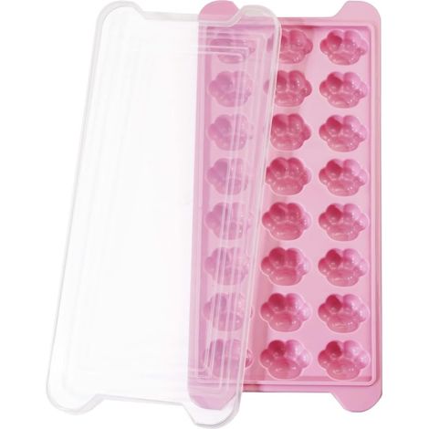 1Pcs Patte De Chat Bac A Glacon,Moule Glacon Silicone,Bac A Glacon Silicone,Bacs À Glaçons Avec Couvercle Moule À Glaçons 24 Blocs, Glaçons Facile Pour Nourriture Bébés,Glaçons Aux Fruits (1/5)