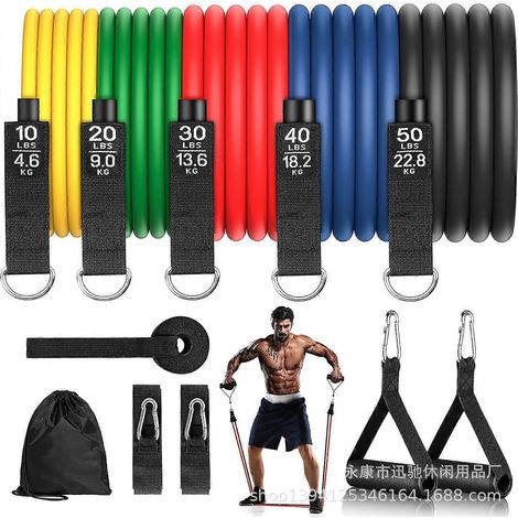 Bandes de résistance, élastiques de fitness pour hommes et femmes, adaptés aux entraînements en extérieur (boucle ronde, matériau en latex 150 lbs) (1/5)