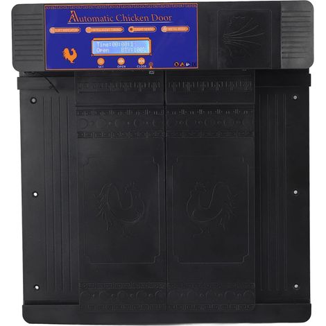 Porte de Poulailler Télécommandée Poulet Photosensible Manuelle Double Ferme Ouverte (Black) Noir - (1/4)