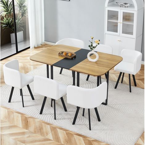 Set da pranzo estensibile 150x100x79 cm MDF metallo multicolore salvaspazio – MEUBLIV (1/5)
