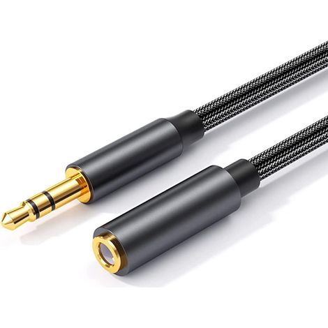 5m Cable Rallonge Jack Audio 3.5mm Mâle vers Femelle (Noir) (1/5)