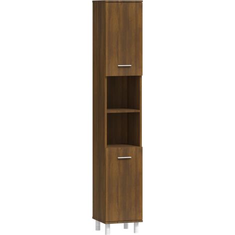 Maison Exclusive - Armadietto Bagno Rovere Marrone 30x30x179 cm Legno Multistrato (1/5)