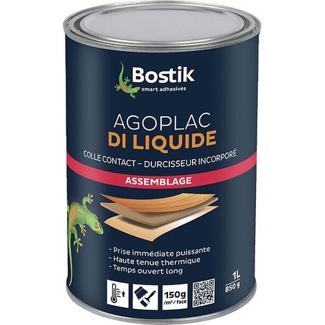 Bostik – Colle néoprène Agoplac DI liquide 15L – Monocomposant contact à froid – Prise rapide et résistance thermique élevée – Pour bois, caoutchouc, cuir (1/5)