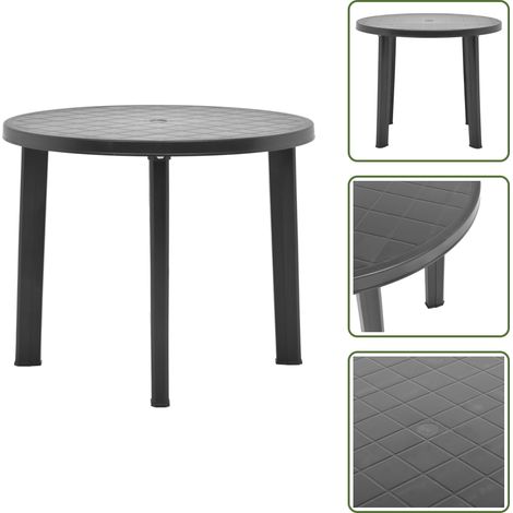 Table de jardin Anthracite 89 cm Plastique - Table De Jardin - Table Extérieure - Mobilier De Jardin - Table En Plastique - Table Résistante Aux Intempéries (1/5)