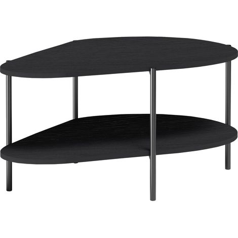 Mesa de centro Mavtoru 109, Negro, 45x65x90cm, Diámetro: 0, Aglomerado laminado, Ovalada