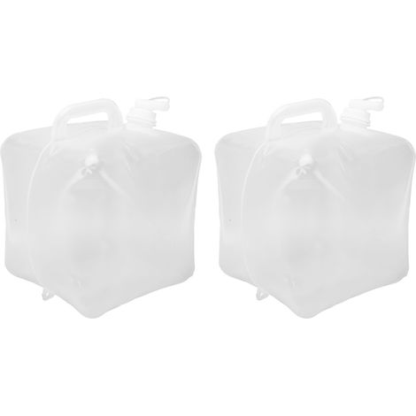 Lot de 2 bidons pliables avec robinet, sans fuite, en plastique, 10 L