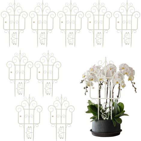 Juego de 10 borduras rústicas de plástico para jardín, para montar e instalar, ideales para césped, macizos de flores, balcón o terraza. (1/2)
