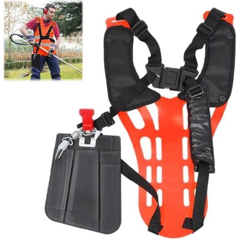 Sangle Débroussailleuse,Harnais Debroussailleuse Dorsale Ajustable,Accessoires Débroussailleuse Fabriqué en Plastique Souple pour un Confort Optimal au Niveau des Epaules,Bretelles en Nylon (1/5)