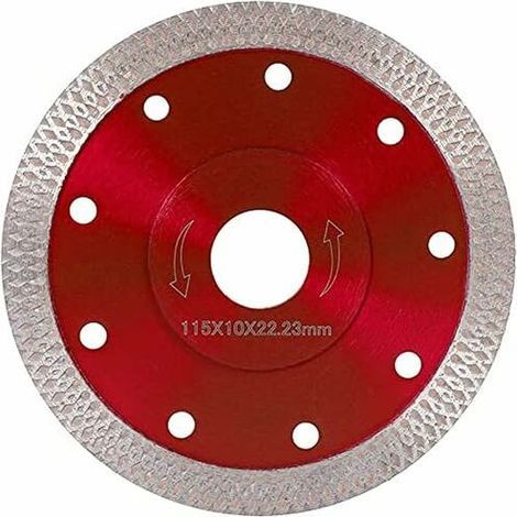 Disque de scie diamant 115 mm , disque turbo circulaire super fin pour meuleuse d'angle, coupe de porcelaine, carrelage, granit, marbre, céramique, béton renforcé, bleu, 115 mm (1/5)
