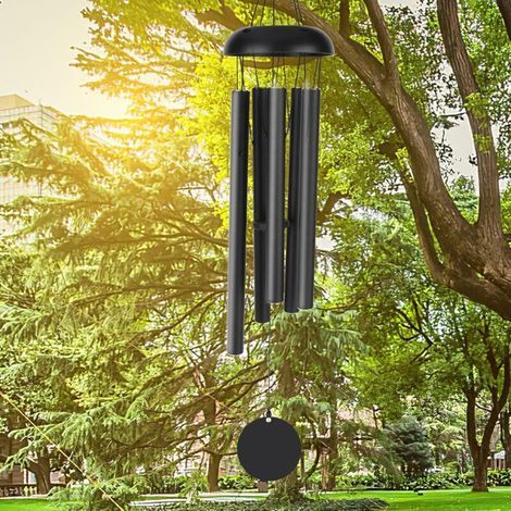 Carillons a Vent Exterieur, 80cm Memorial Carillon a Vent Grand Ton Profond, 6 Tubes en Aluminium Creux Pleasant Melody Retro Decor pour Jardin, intérieur, Cour, décoration de la Maison (1/5)