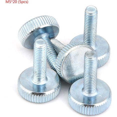 M5 Zinc-Plated Carbon Steel Flat Knurled Head Screw (M520 5 pieces) (1/5)