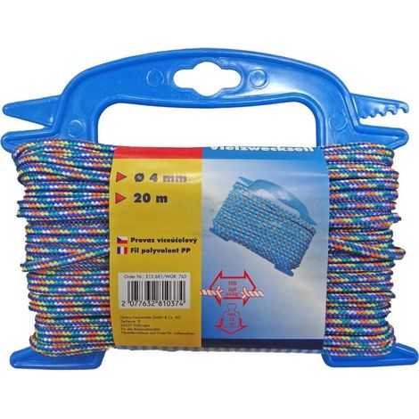 TrendLine Seil Ø 4mmx20m Blau/Rot/Weiß Polypropylen Mehrzweckseil Allzweckseil
