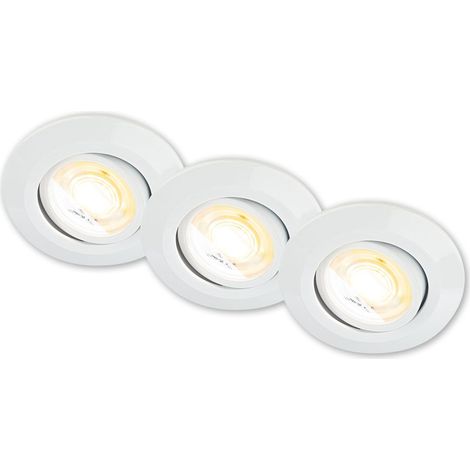 3er Set LED Einbaustrahler 230V LED Einbauleuchten Spots schwenkbar CTS Ra90