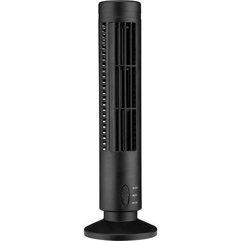 Ortviai Ventilateur sur pied sans pale USB 5 V pour bureau et étude – Noir, 33 cm, silencieux (36 dB), puissance 2,5 W