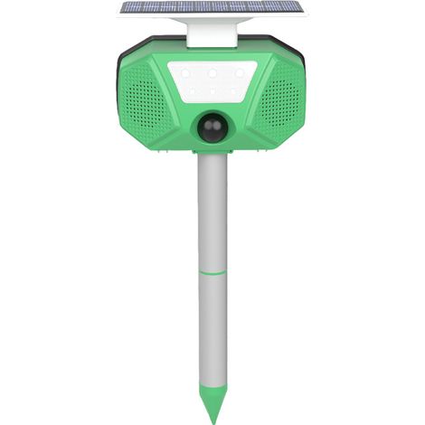 Ultrasonic rodent repellent, flashing LED cat repellent, bird repellent, mosquito repellent, solar-powered pet repellent, 5-in-1 multifunctional infrared sensor.