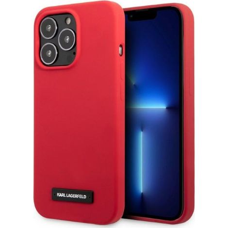 Coque rigide en silicone rouge Karl Lagerfeld KLHCP13LSLMP1R pour iPhone 13 Pro / 13 6.1 (1/5)