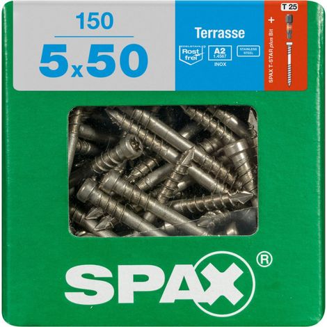 Spax Terrassenschrauben 5.0 x 50 mm TX 25 - 150 Stk. Terrassenschrauben