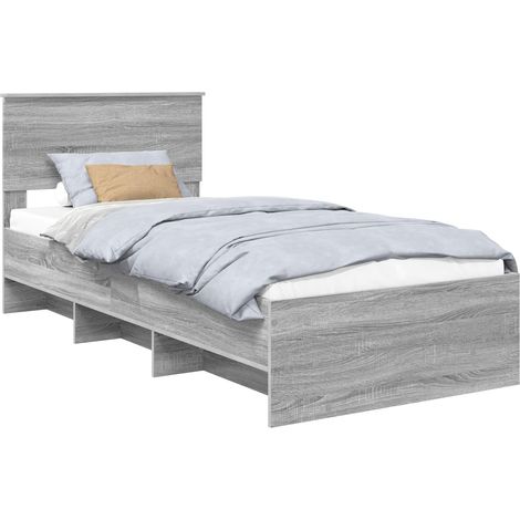 Maison Exclusive - Struttura del letto con testiera Grigio Sonoma 120 x 123 cm