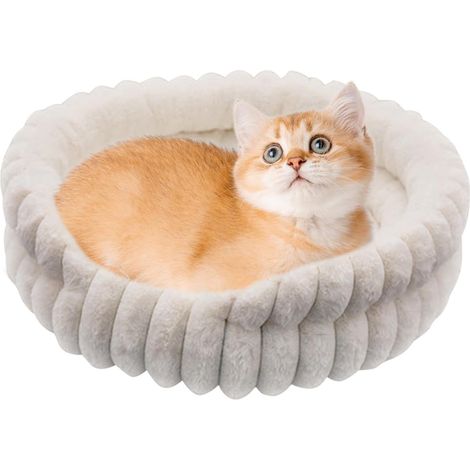 Panier pour Chat Design Élégant pour Lit De Chat Coussin Donut pour Animaux en Hiver Extérieur Apaisant Temps Froid (1/5)