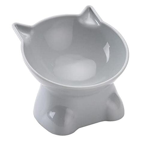 Erhöhte Katzennäpfe – 15 Grad Neigung, 13,5 cm flach – für Futter und Wasser – Blech