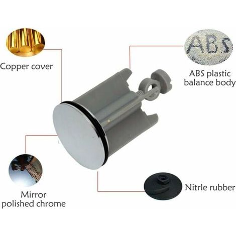 Bouchon d'évier Universel, Bouchon de Lavabo de Salle Bain Universel Ø 40 mm Bouchon bonde Lavabo Bonde d'évier pour lavabo Bidet Réglable en Hauteur, Inoxydable et Anti-calcaire Convient aux robinets (1/4)
