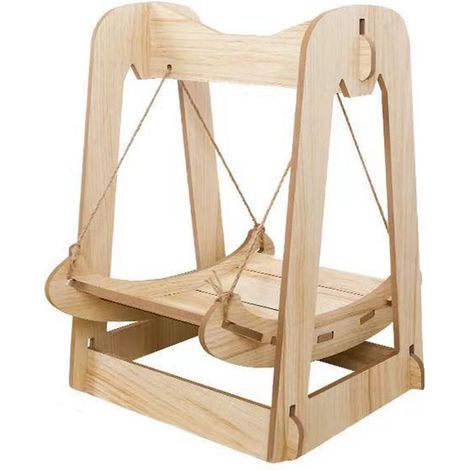 Hamac balançoire en bois pour chat, lit suspendu, Stable, silencieux, résistant aux rayures, aux morsures, fournitures pour animaux de compagnie (1/5)