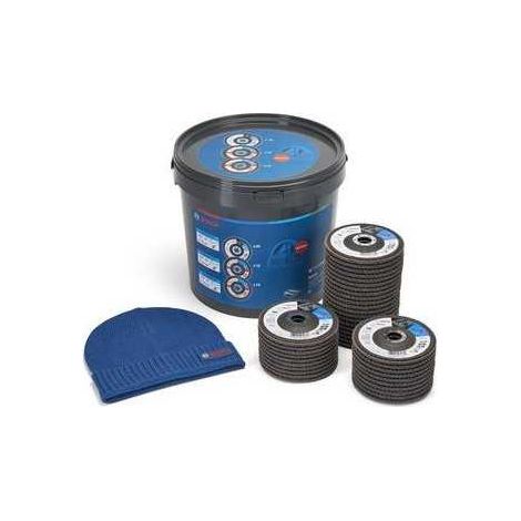 Cubo de 40 Discos para Metal e Inoxidable 125mm Granos 40, 60 y 80 BOSCH
