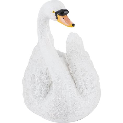 Figurine de cygne blanc flottant en résine, ornement décoratif pour jardin et terrasse. (1/5)