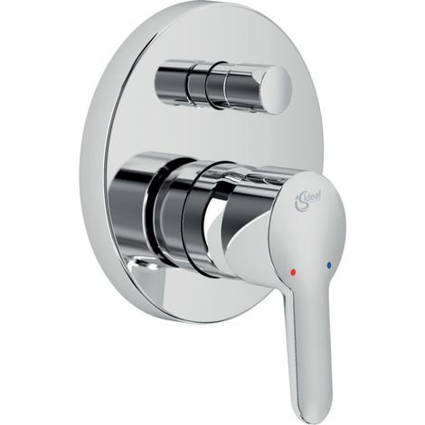 Ideal Standard Grifo de bañera empotrado ConnectBlue, Juego 2, Roseta d:163mm, protección DIN EN 1717, Cromo, A6006AA